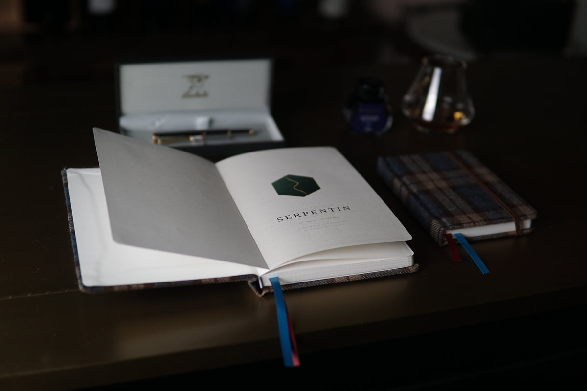 A5 Dotted Notebook — Fox Brothers wool cover, thread-sewn binding